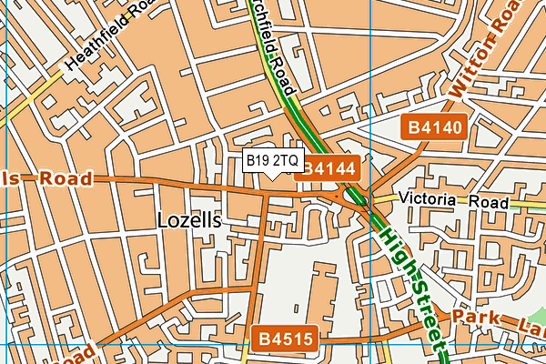 B19 2TQ map - OS VectorMap District (Ordnance Survey)