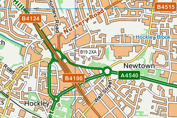 B19 2XA map - OS VectorMap District (Ordnance Survey)