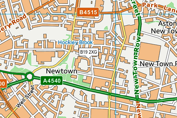 B19 2XG map - OS VectorMap District (Ordnance Survey)