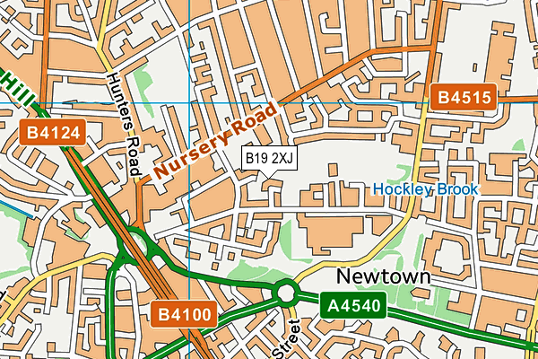 B19 2XJ map - OS VectorMap District (Ordnance Survey)