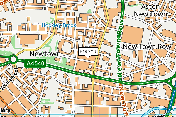 B19 2YU map - OS VectorMap District (Ordnance Survey)