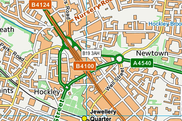 B19 3AH map - OS VectorMap District (Ordnance Survey)