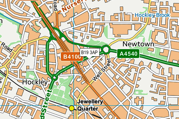 B19 3AP map - OS VectorMap District (Ordnance Survey)