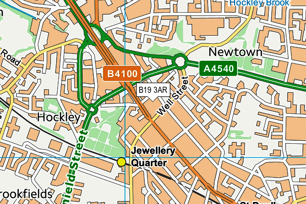 B19 3AR map - OS VectorMap District (Ordnance Survey)