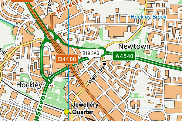 B19 3AS map - OS VectorMap District (Ordnance Survey)