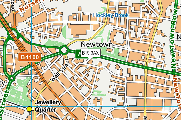 B19 3AX map - OS VectorMap District (Ordnance Survey)