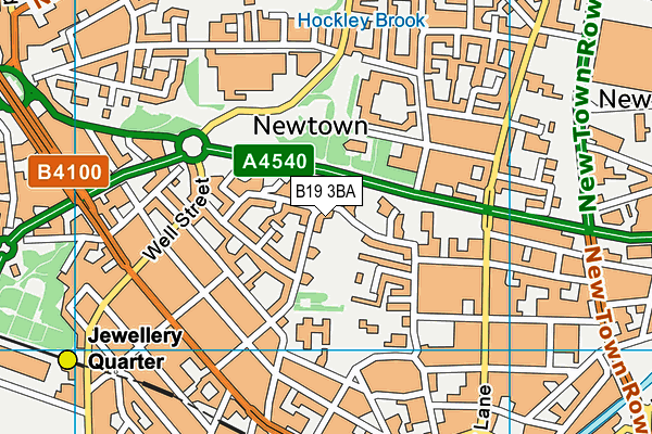 B19 3BA map - OS VectorMap District (Ordnance Survey)