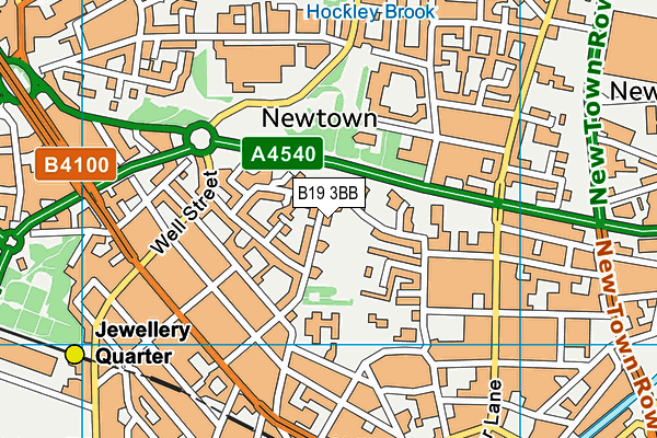 B19 3BB map - OS VectorMap District (Ordnance Survey)