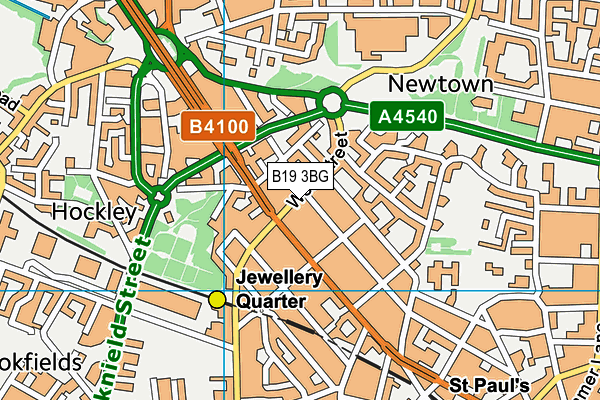 B19 3BG map - OS VectorMap District (Ordnance Survey)