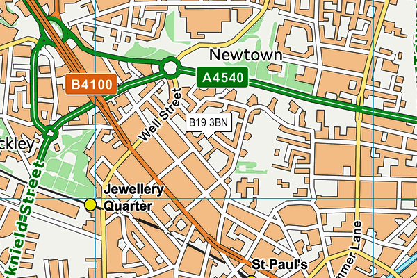 B19 3BN map - OS VectorMap District (Ordnance Survey)