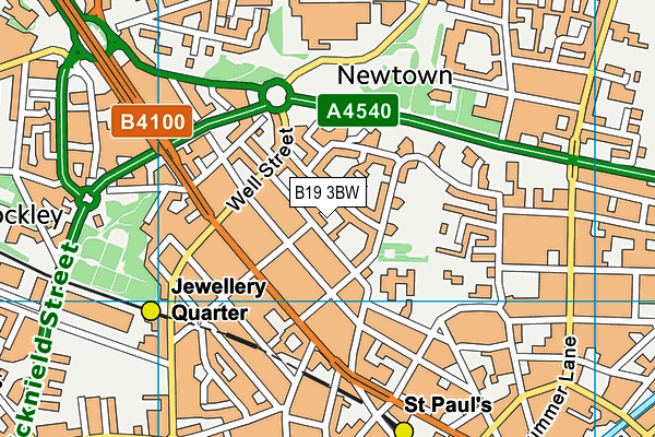 B19 3BW map - OS VectorMap District (Ordnance Survey)