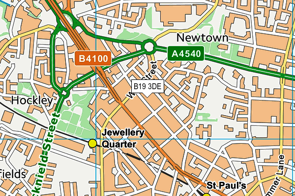 B19 3DE map - OS VectorMap District (Ordnance Survey)