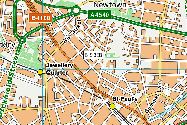 B19 3EB map - OS VectorMap District (Ordnance Survey)