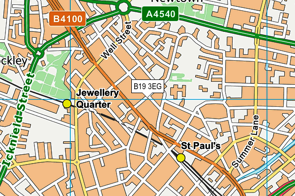 B19 3EG map - OS VectorMap District (Ordnance Survey)