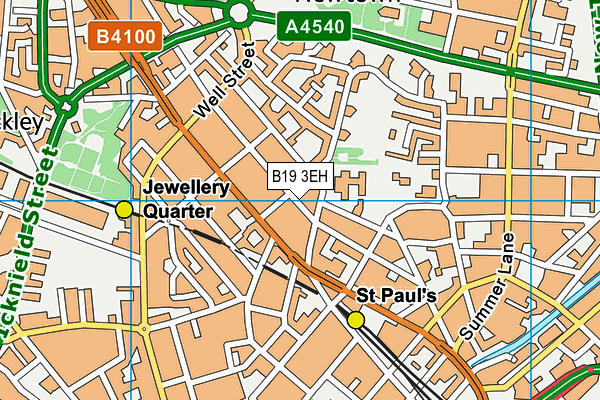 B19 3EH map - OS VectorMap District (Ordnance Survey)