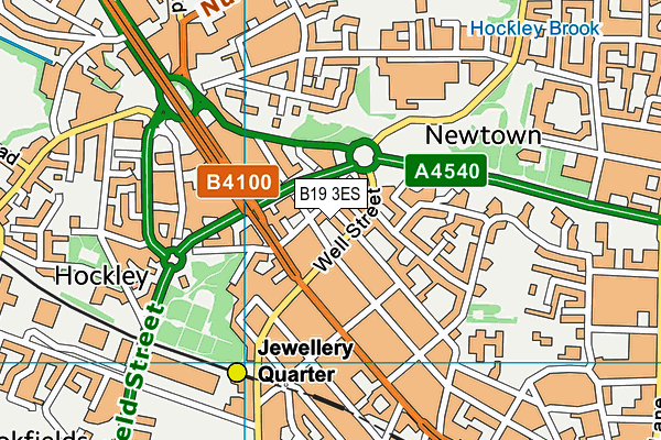 B19 3ES map - OS VectorMap District (Ordnance Survey)