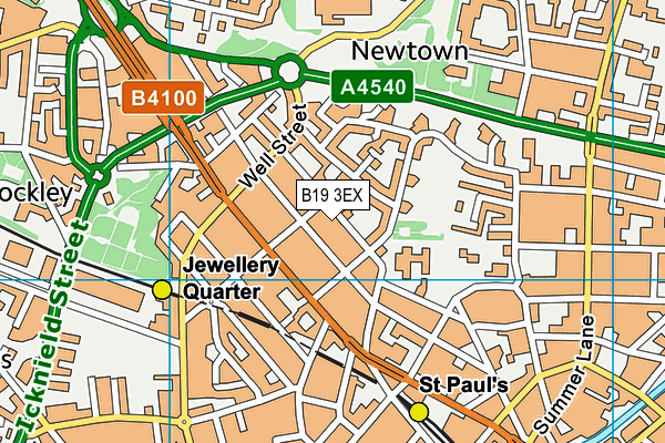 B19 3EX map - OS VectorMap District (Ordnance Survey)