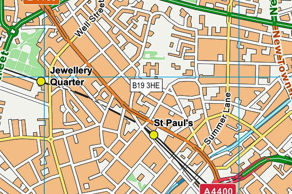 B19 3HE map - OS VectorMap District (Ordnance Survey)