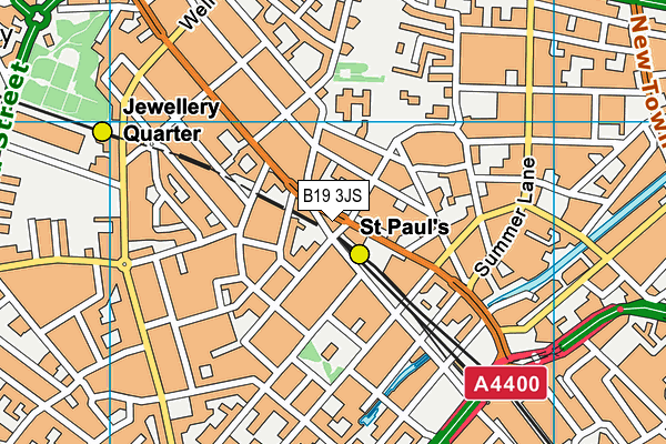 B19 3JS map - OS VectorMap District (Ordnance Survey)