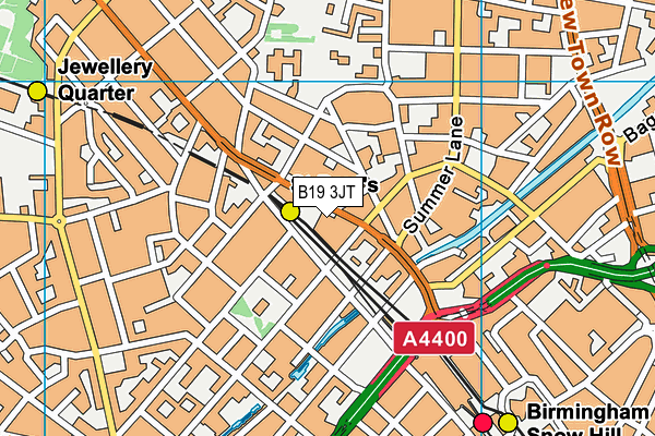 B19 3JT map - OS VectorMap District (Ordnance Survey)