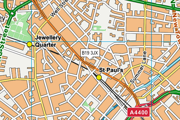 B19 3JX map - OS VectorMap District (Ordnance Survey)