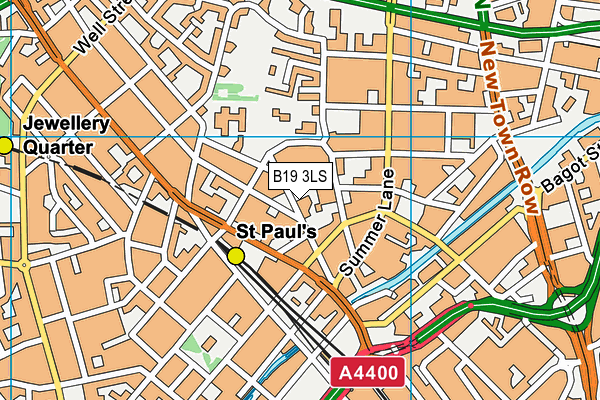 B19 3LS map - OS VectorMap District (Ordnance Survey)