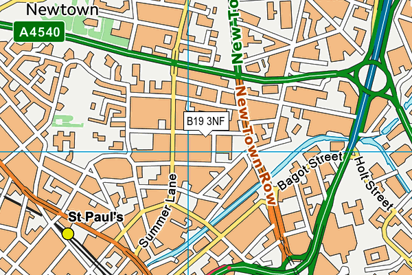 B19 3NF map - OS VectorMap District (Ordnance Survey)