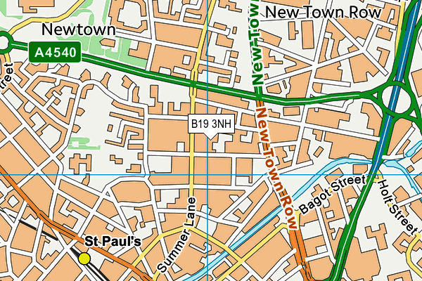 B19 3NH map - OS VectorMap District (Ordnance Survey)