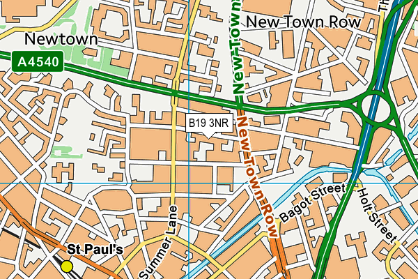 B19 3NR map - OS VectorMap District (Ordnance Survey)