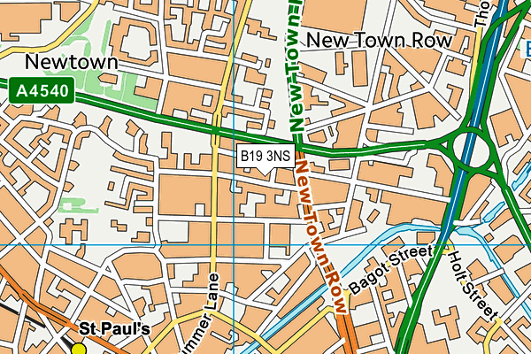 B19 3NS map - OS VectorMap District (Ordnance Survey)