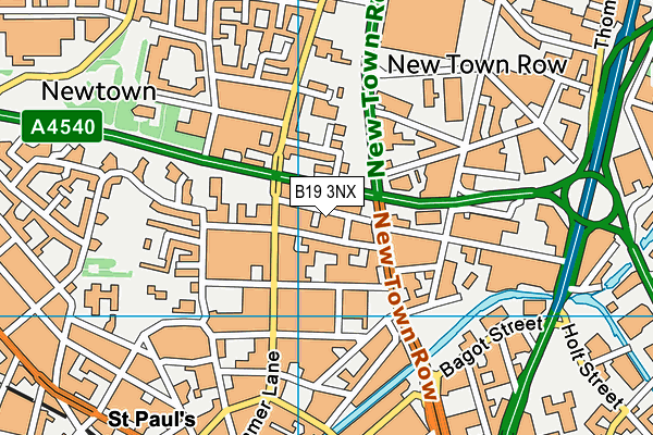 B19 3NX map - OS VectorMap District (Ordnance Survey)