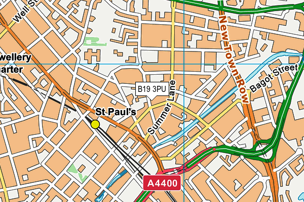 B19 3PU map - OS VectorMap District (Ordnance Survey)