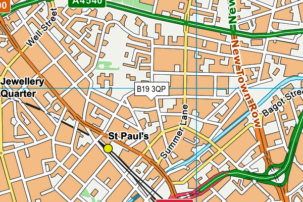 B19 3QP map - OS VectorMap District (Ordnance Survey)