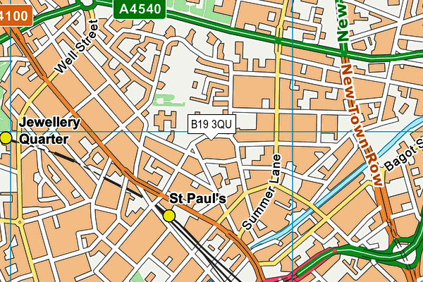 B19 3QU map - OS VectorMap District (Ordnance Survey)