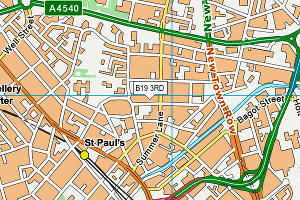 B19 3RD map - OS VectorMap District (Ordnance Survey)
