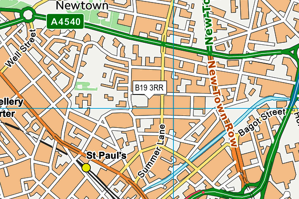 B19 3RR map - OS VectorMap District (Ordnance Survey)