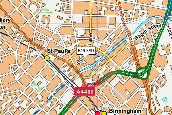 B19 3SD map - OS VectorMap District (Ordnance Survey)