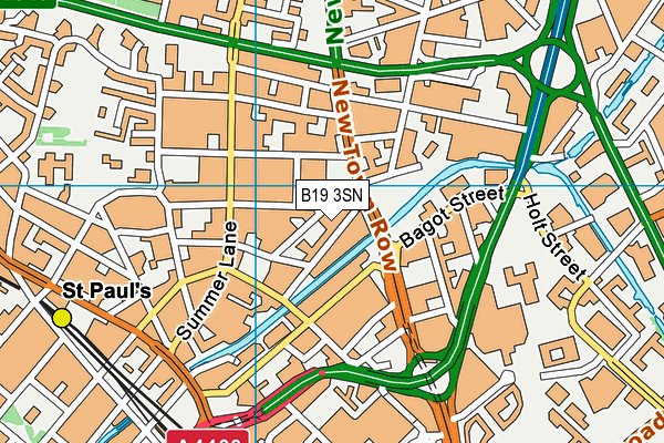 B19 3SN map - OS VectorMap District (Ordnance Survey)