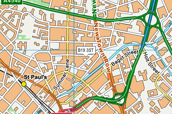 B19 3ST map - OS VectorMap District (Ordnance Survey)