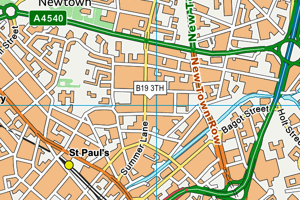 B19 3TH map - OS VectorMap District (Ordnance Survey)