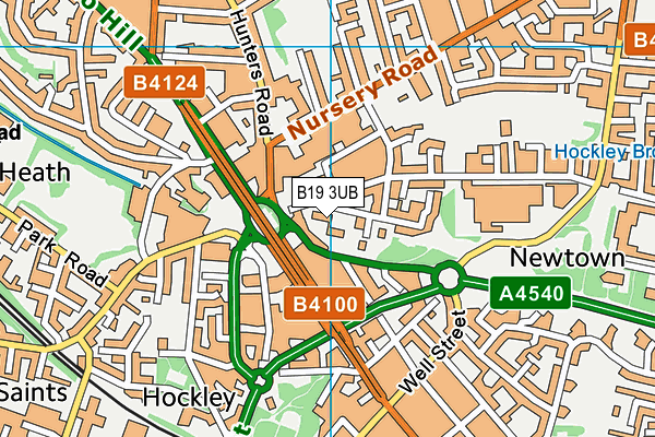 B19 3UB map - OS VectorMap District (Ordnance Survey)