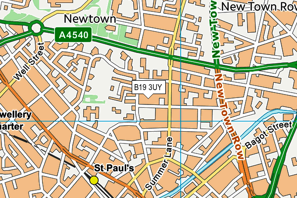 B19 3UY map - OS VectorMap District (Ordnance Survey)