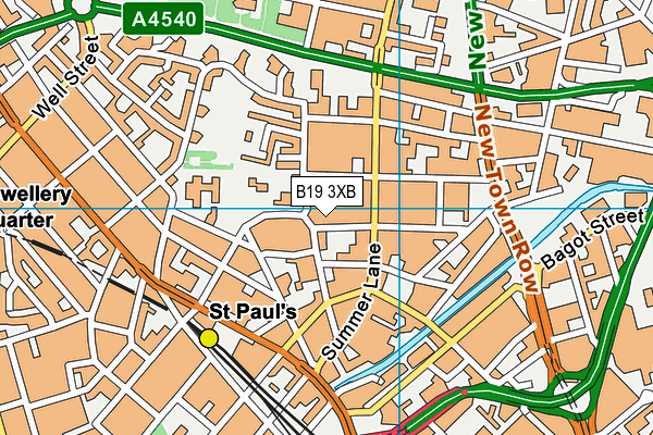 B19 3XB map - OS VectorMap District (Ordnance Survey)
