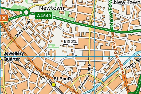 B19 3XL map - OS VectorMap District (Ordnance Survey)