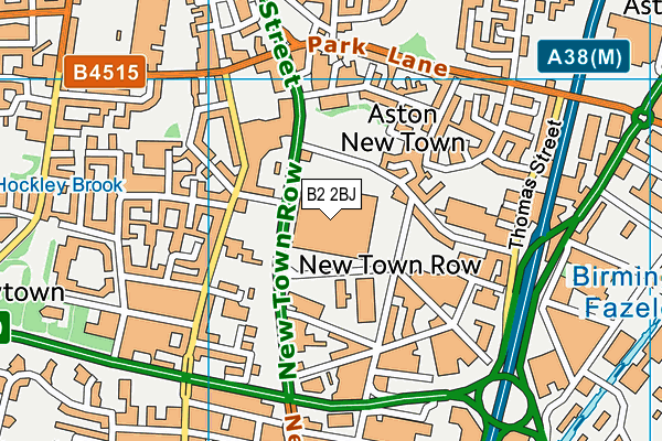 B2 2BJ map - OS VectorMap District (Ordnance Survey)