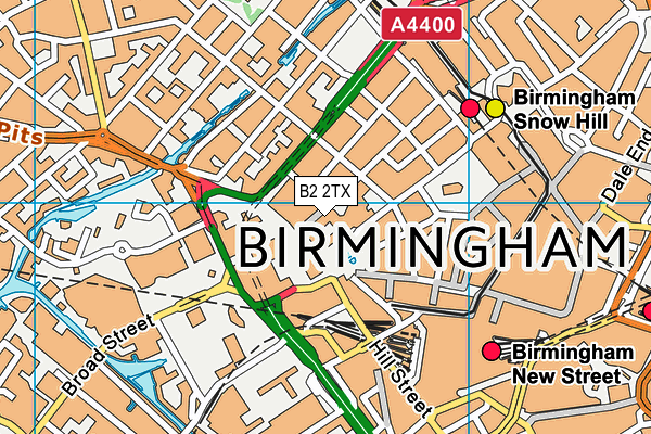 B2 2TX map - OS VectorMap District (Ordnance Survey)