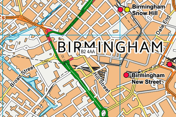 B2 4AA map - OS VectorMap District (Ordnance Survey)