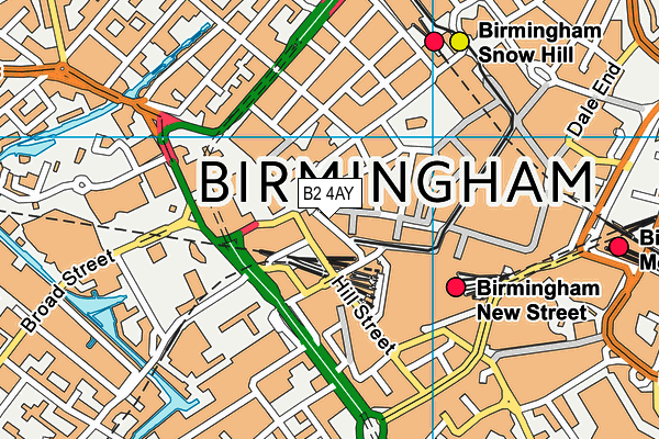 B2 4AY map - OS VectorMap District (Ordnance Survey)