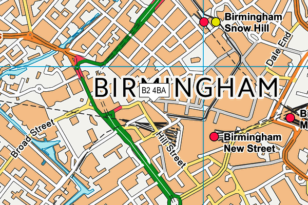 B2 4BA map - OS VectorMap District (Ordnance Survey)