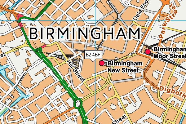 B2 4BF map - OS VectorMap District (Ordnance Survey)